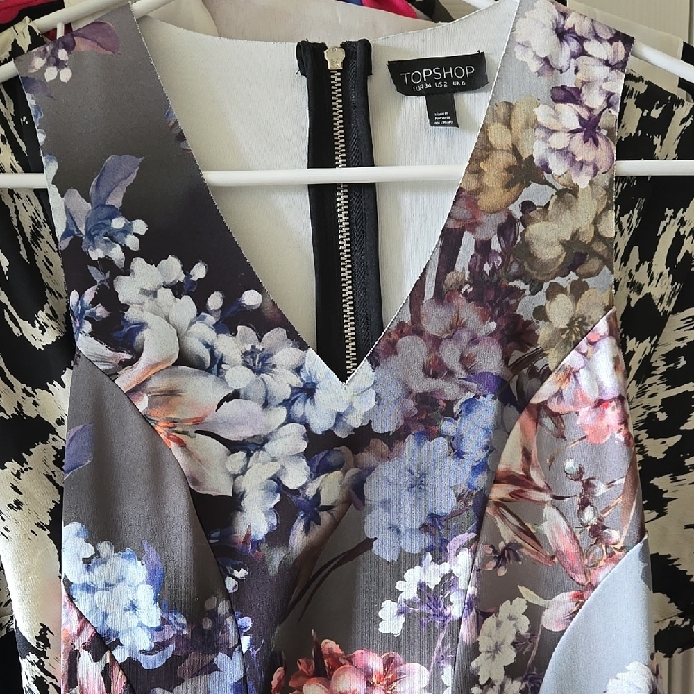 Topshop Floral Sleeveless Dress